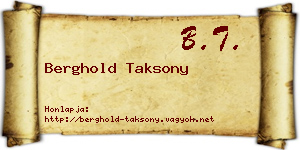 Berghold Taksony névjegykártya